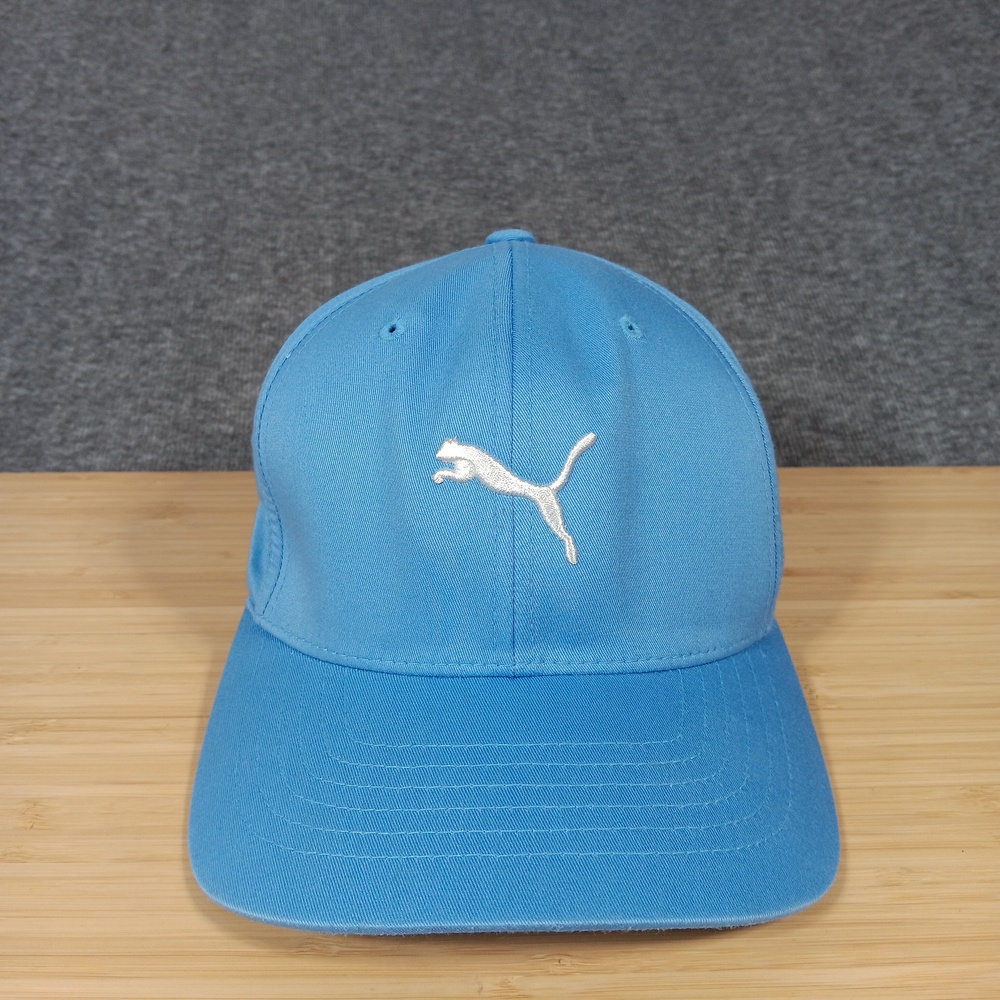 Puma Hat Cap Fitted Mens Large XL Blue Flexfit Athletic Golf Embroidered Logo